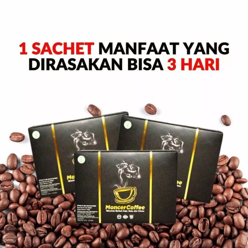 

[Hy3] Terlarisss!! MONCEER COFFEE ORIGINAL herbal HalaL 1box isi 8Shaset