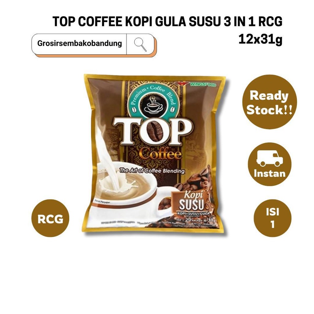 

TOP COFFEE KOPI GULA SUSU 3 IN 1 RCG 12x31g - 1 Rcg - Kota Bandung