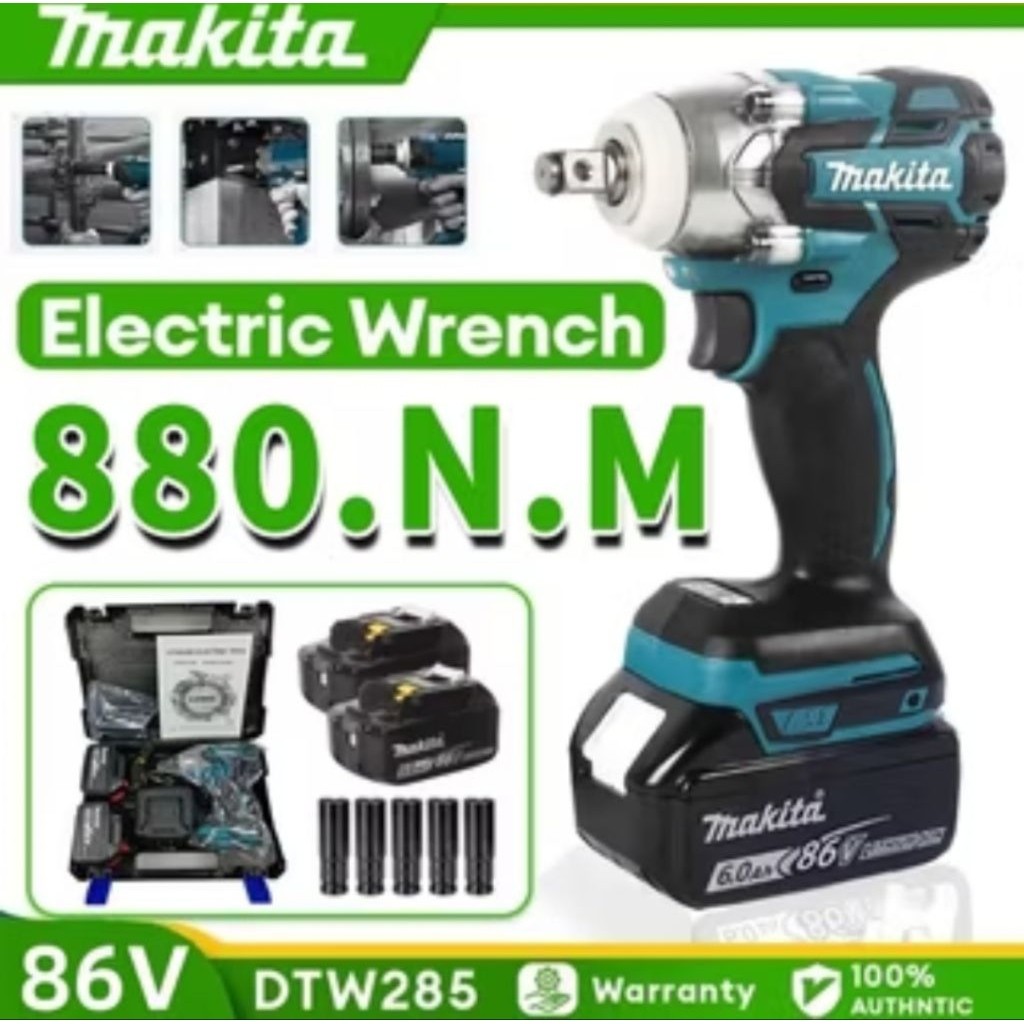 MAKITA Cordless Makita Impact Wernch Impact Baterai Mesin bor Pembuka baut.