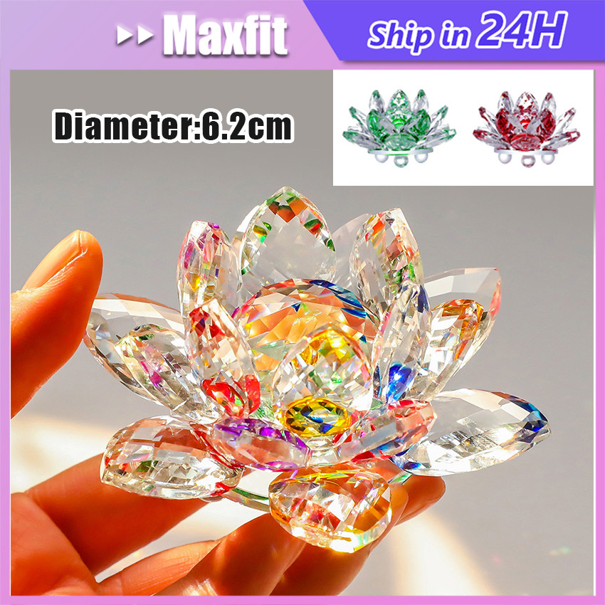 Hiasan Crystal Lotus Premium Pajangan Bunga Teratai Kristal Mewah Ornamen Untuk Ruang Tamu Hadiah/Le