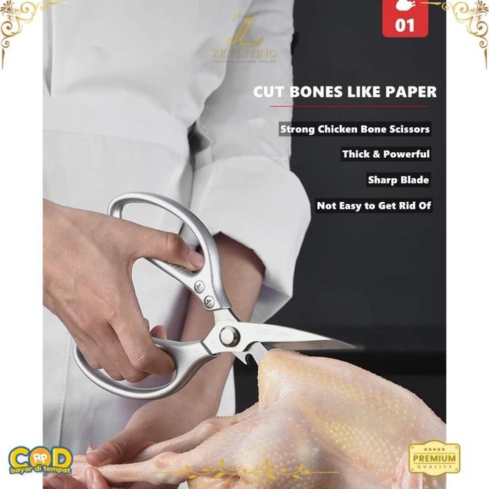 〖ZEY〗 Gunting Dapur Tajam & Tebal Made in Japan Premium Scissors SK5 Steel Gen 4 - Gunting Dapur Mul