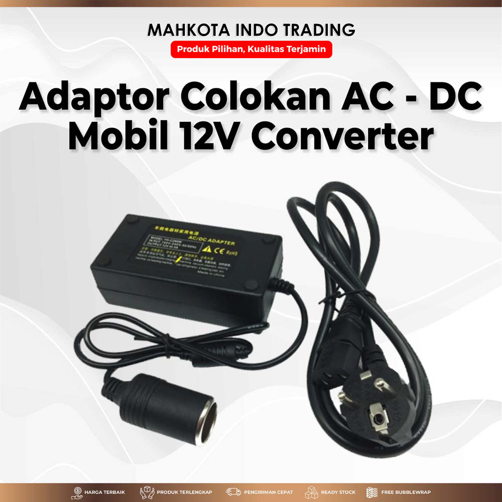 Kabel ADAPTOR AC DC Colokan Converter Lighter Mobil Socket Mobil 12V