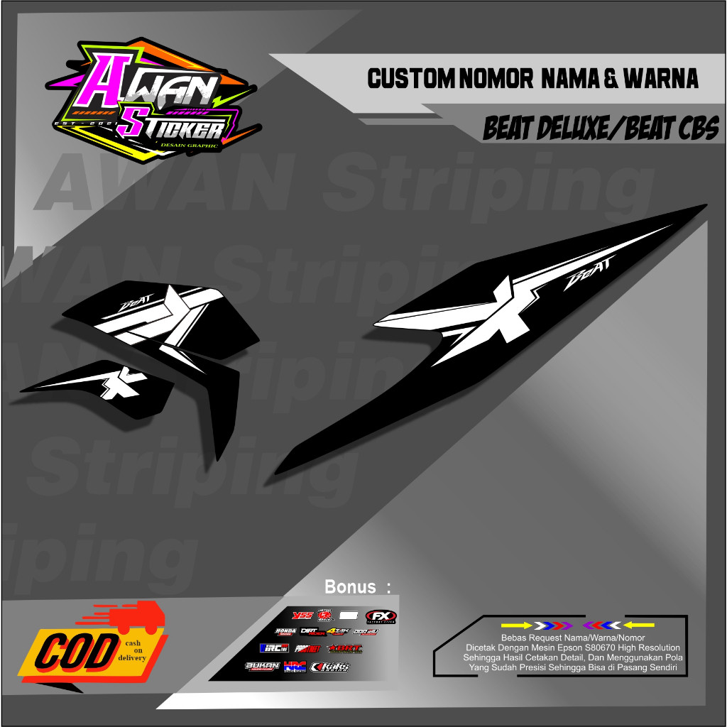 Striping sticker Simple Beat Esp Fi  2020 2021 2022 - Striping Striping Beat New Street Desain Viral