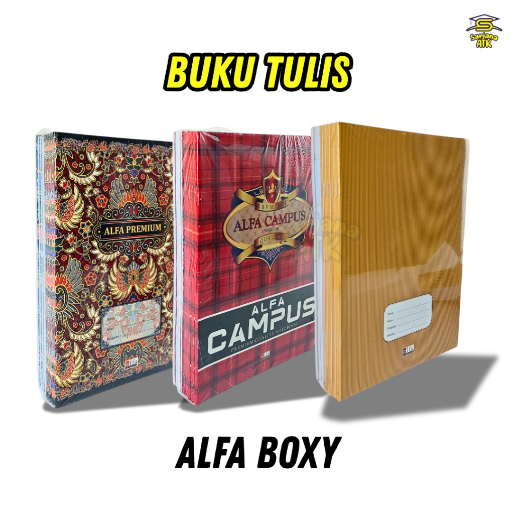 

(10pcs) Buku Tulis Boxy / Buku Tulis Kraft Batik Campus Alfa Boxy