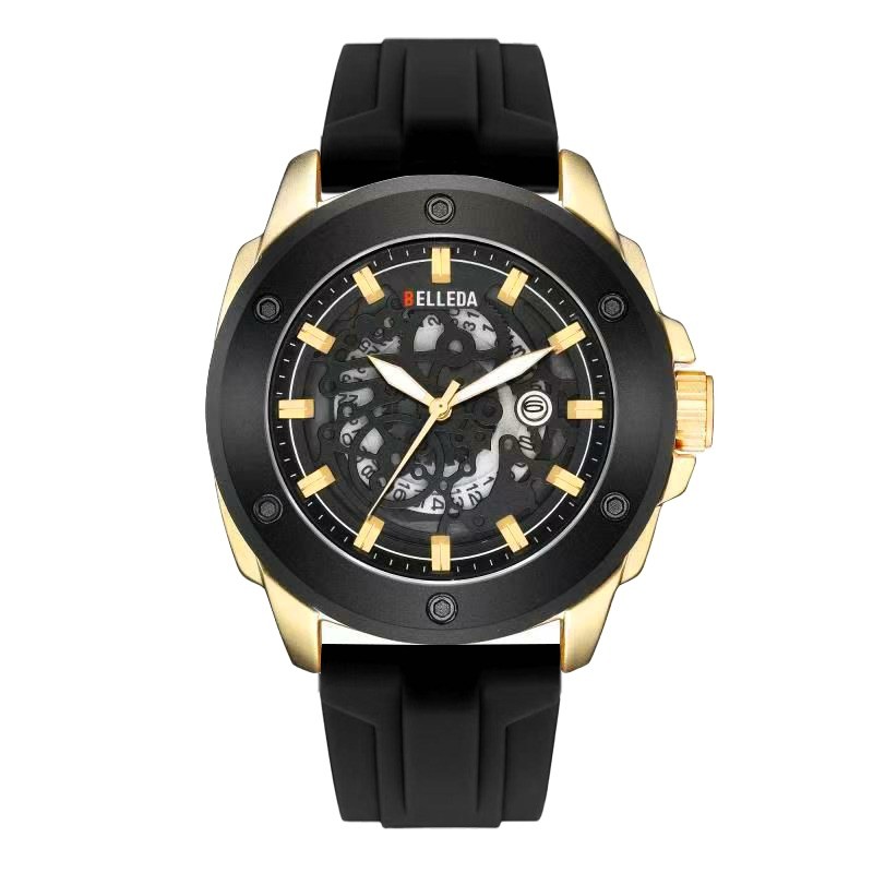 Ready BELLEDA 9048 Rubber Original Jam Tangan Pria Belleda Tahan Air Garansi Resmi