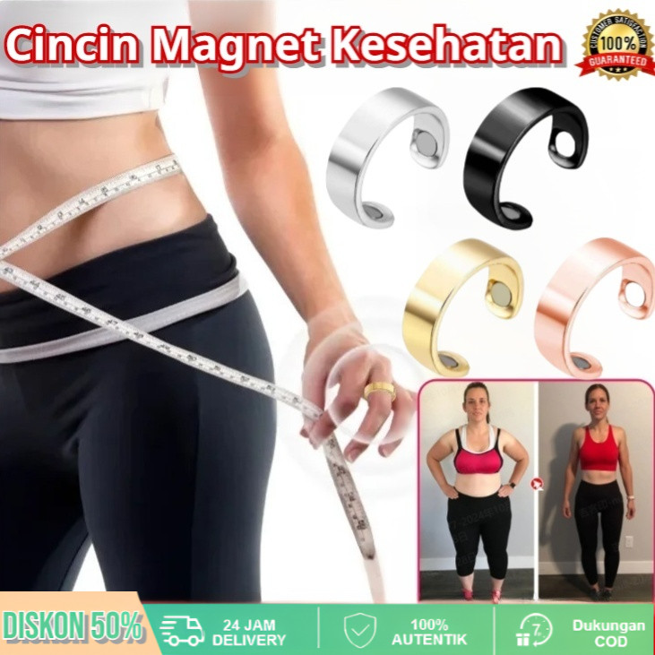 ⚡COD⚡PowerFit Titanium Steel Opening Adjustable Magnetic Therapy Ring | Cincin Terapi Magnetik | Pri