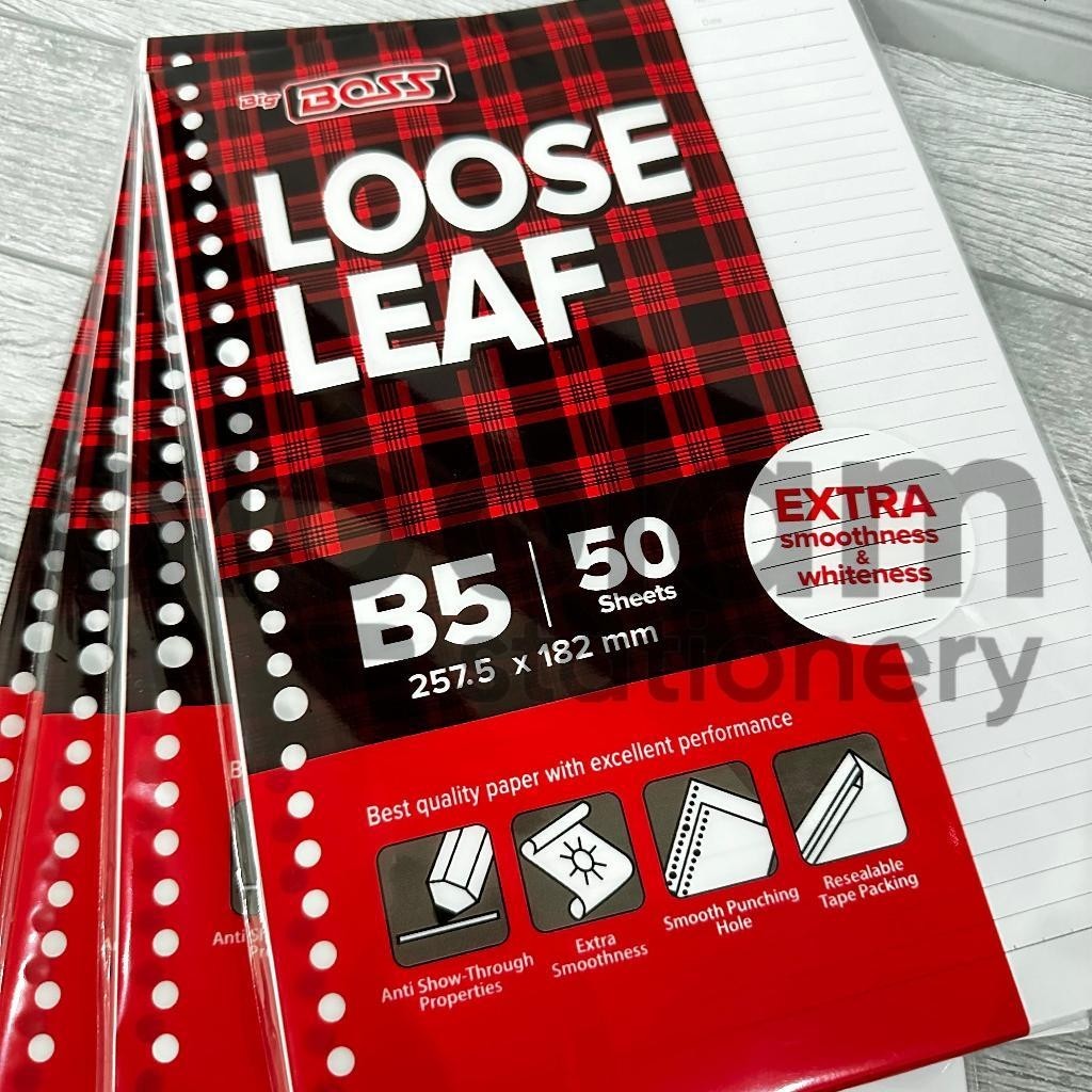

SATU PACK ( 50 LEMBAR ) Loose Leaf Isi Biner B5 50 Lembar Big Boss Lengkap