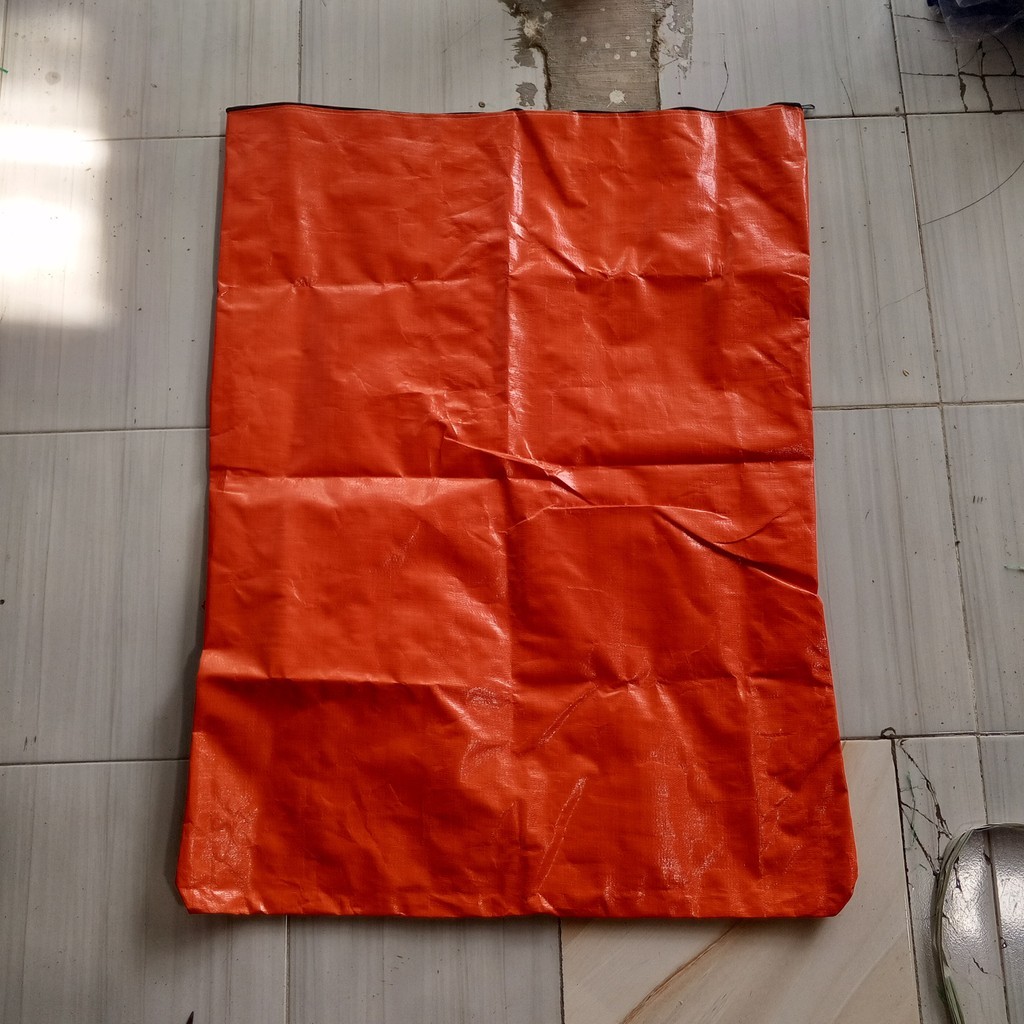 Alltechshop_ Tas Karung Kurir Terpal / Tas Paket Serbaguna Berresleting Warna Oren Anti Air