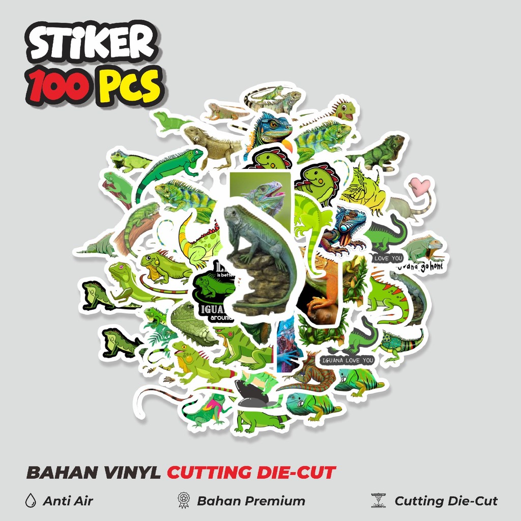 

Terbaru! 50 pcs Stiker Hewan Iguana Dekorasi Lucu Kreatif untuk Notebook, Skateboard, HP