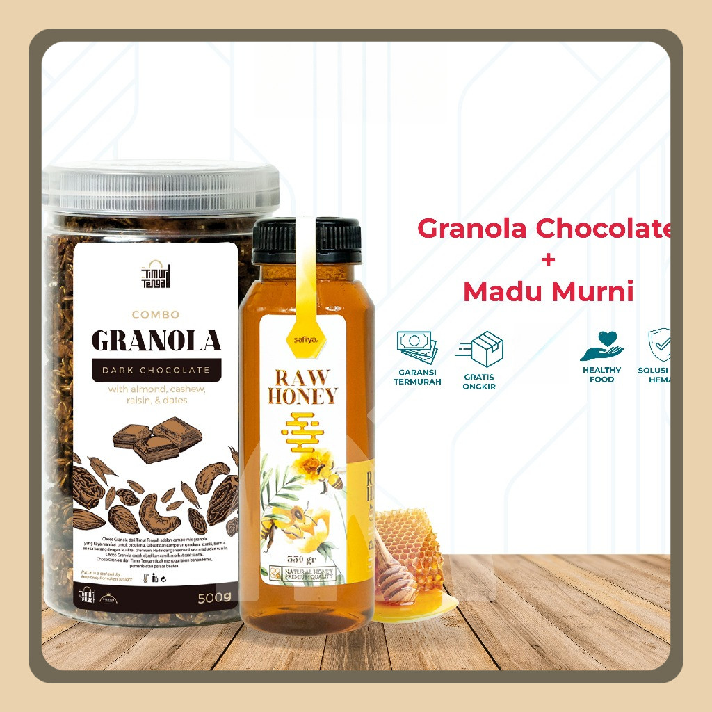 

[Paket Murah Special] Granola Timur Tengah 500gr + Madu Murni 350 gr
