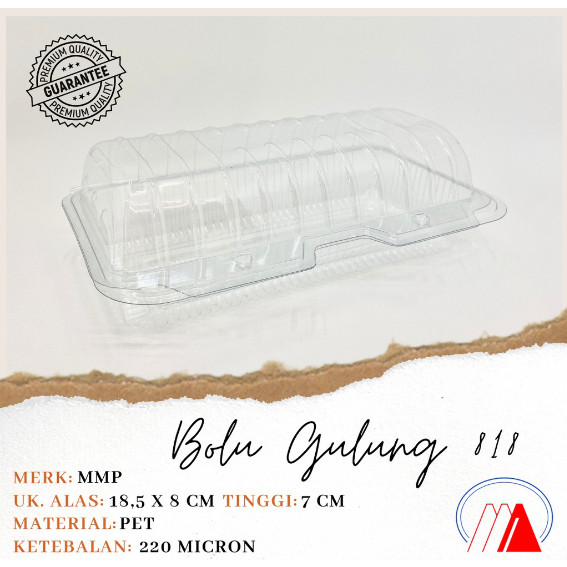 MIKA BOLU GULUNG MINI 18CM ISI 50 PCS / MIKA BGT 818 / MIKA BOX KOTAK / TEMPAT BROWNIES / TEMPAT KUE