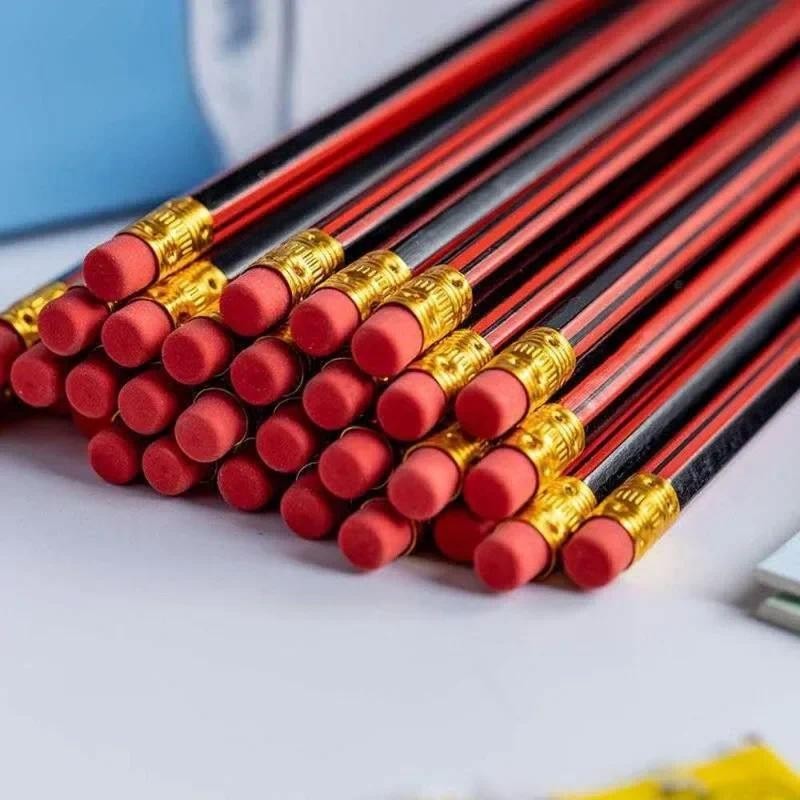 

10Pcs /Lot Sket Pencil Wooden Lead Pencils HB Pencil with Eraser ildren Drawing Pencil S ool Writing Stationery
