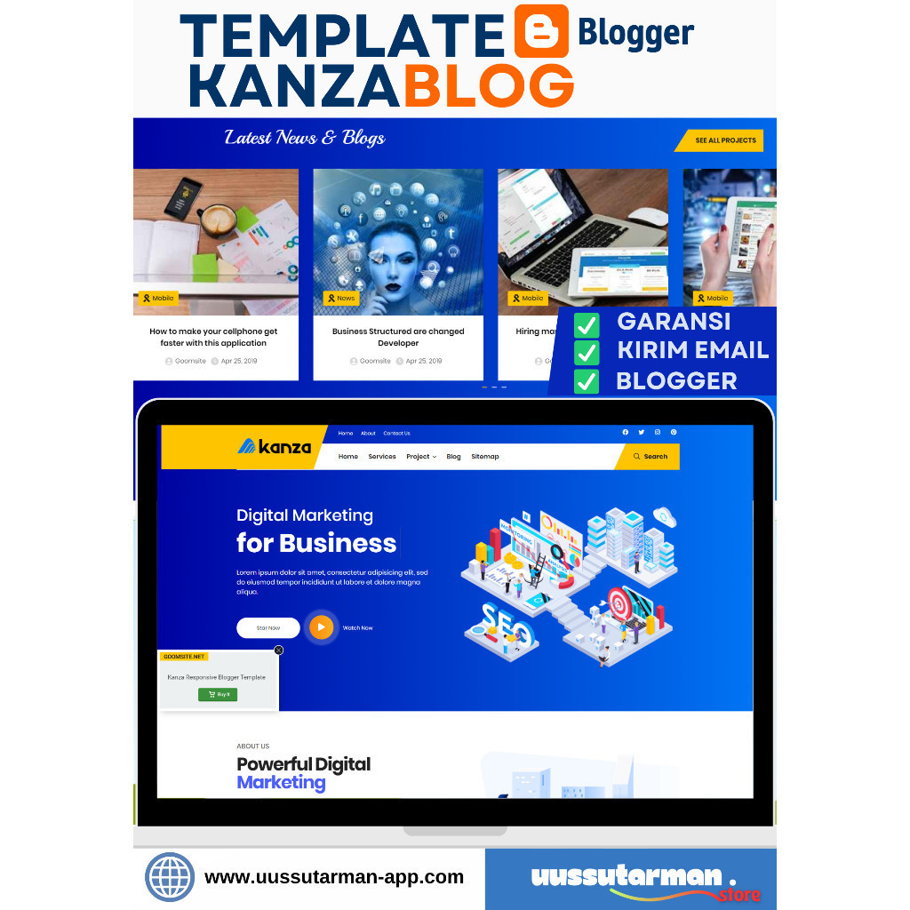 Template Premium Kanza Responsive Goomsite Blogger