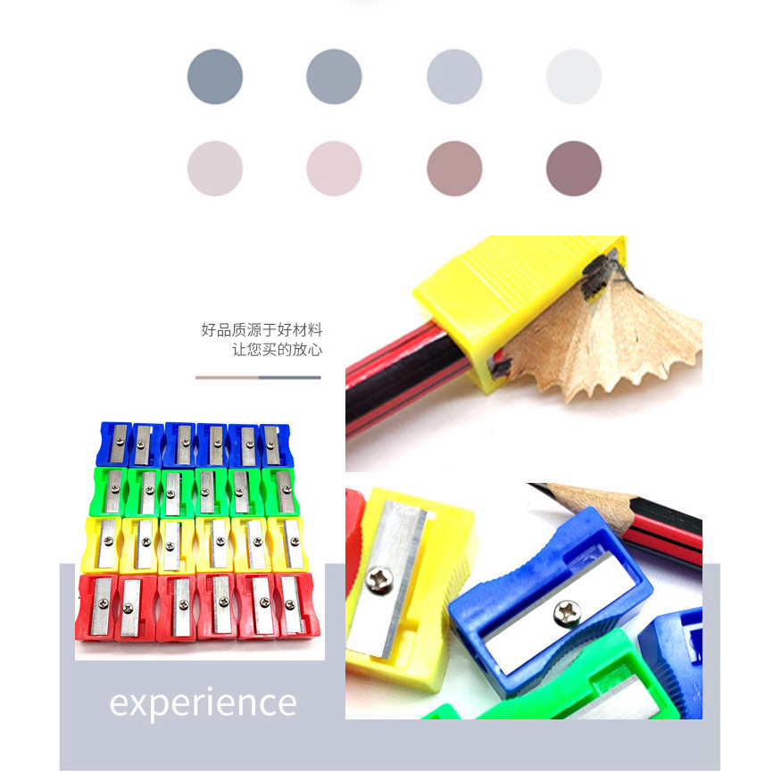 

1/5/12 PCS/lot Mini Plastic Pencil Sharpener Candy Color Standard Pencil Cutting Machine School Office Supplies Stationery