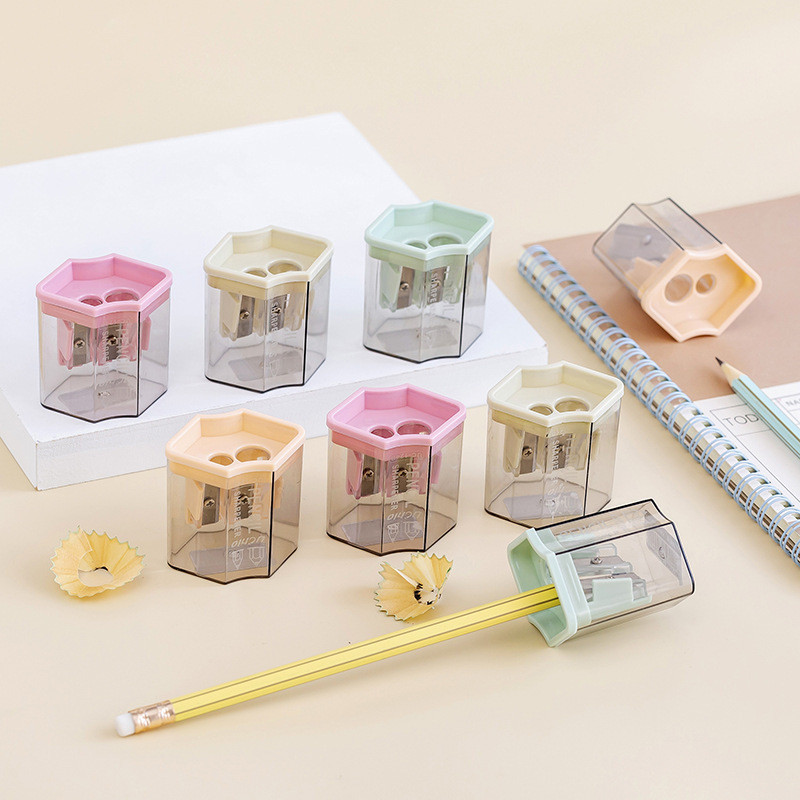 

1 Piece Lytwtw's School Supplies Cute Morandi Color Geometry Sharpener For Pencil Office Creative Stationery Item
