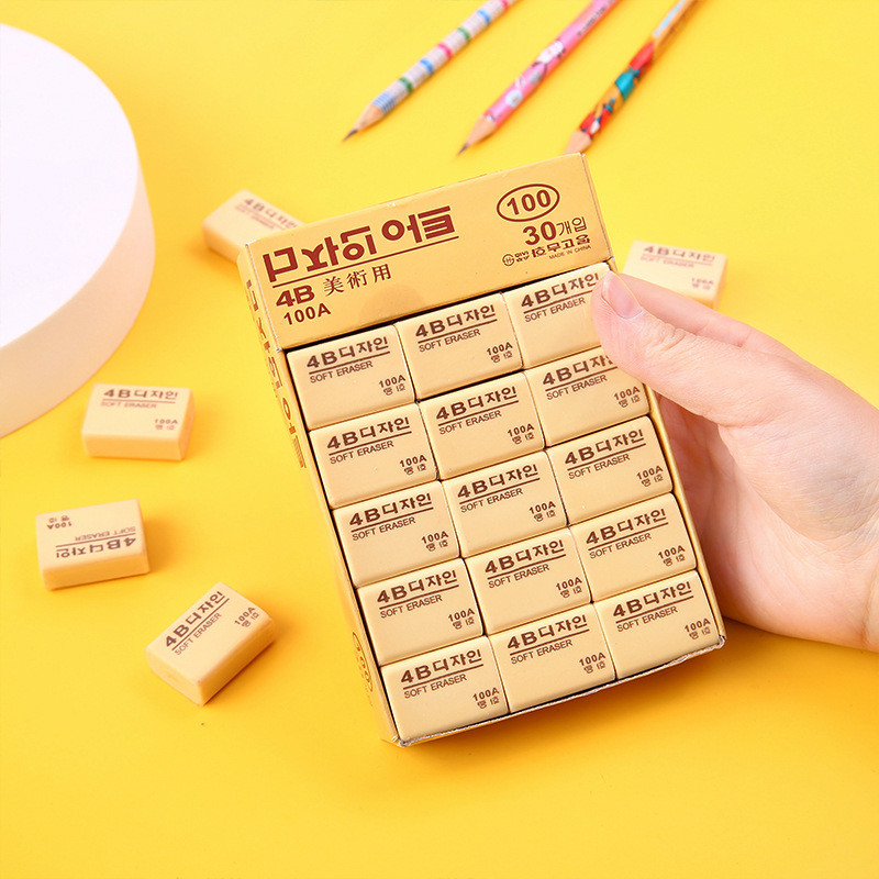 

Easy Clean Pencils Eraser 4B Korea Writing Drawing Eraser Rubber pencil eraser Art-Drawing Student Stationery For Office School