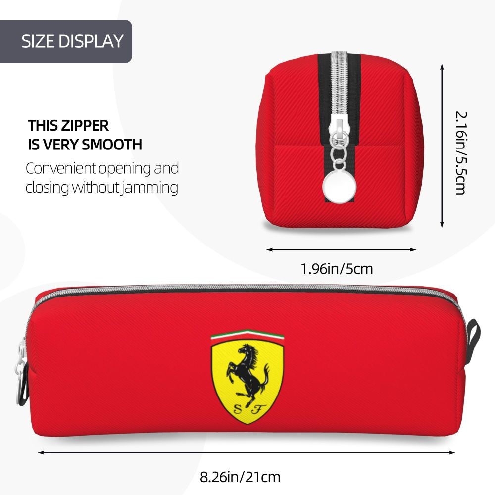 

Lovely 2025 New SF Team Charles Leclerc Pencil Case Racing Logo Pencilcases Pen Box for Girls Boys Bag School Supplies Gifts