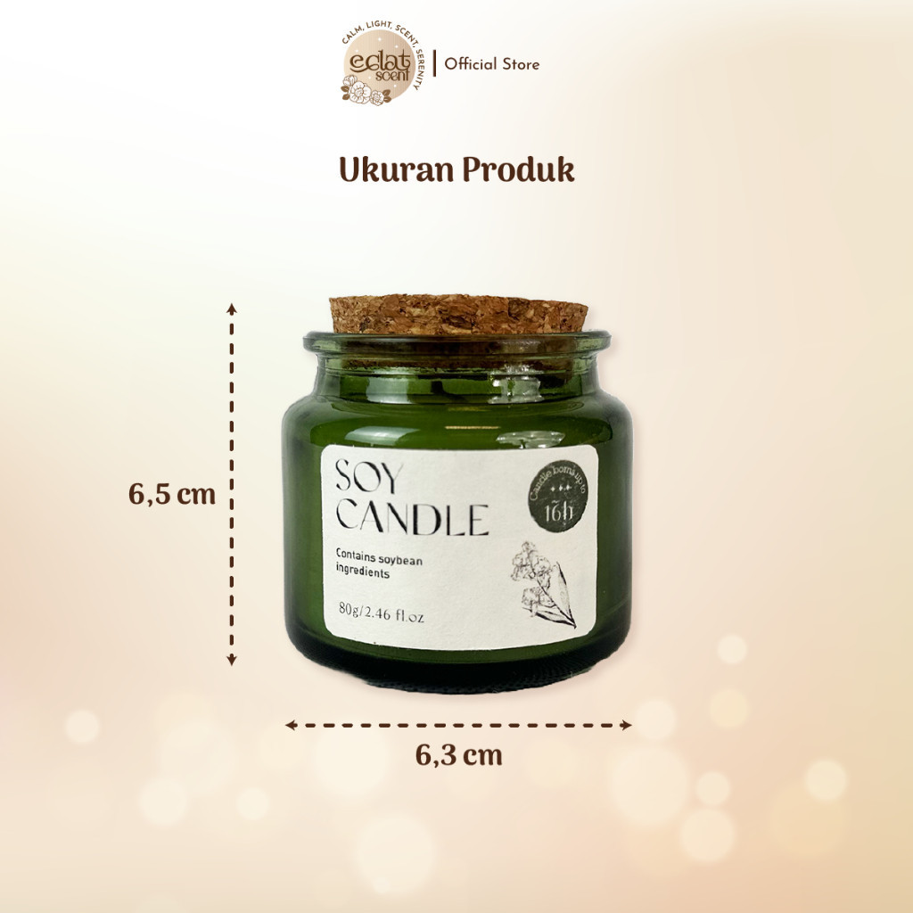 JAMIN MURAH Eclat Lilin Aromaterapi Aroma Kedelai - 4 Variant Vanilla, Lavender, Basil, Cedarwood Ya