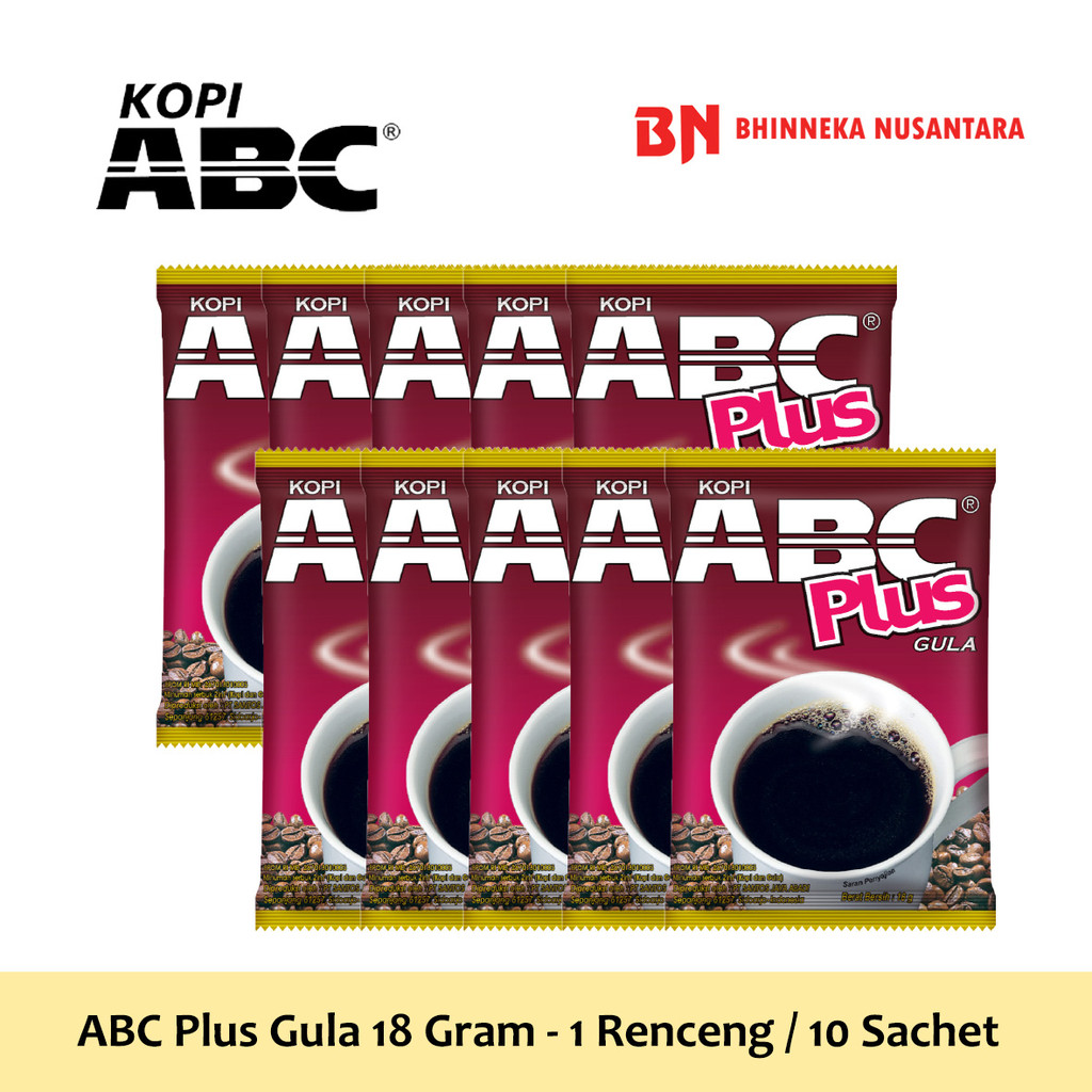 

Kopi Abc Plus Gula 18 Gram - 1 Renceng / 10 Sachet