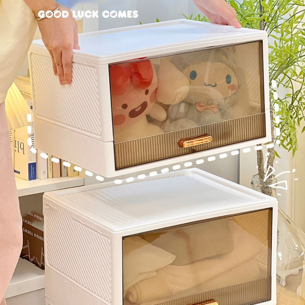 Rumahhemat - Storage Box Makanan Tertutup Transparan 1 Pcs - Storage Box Laci Plastik Drawer -