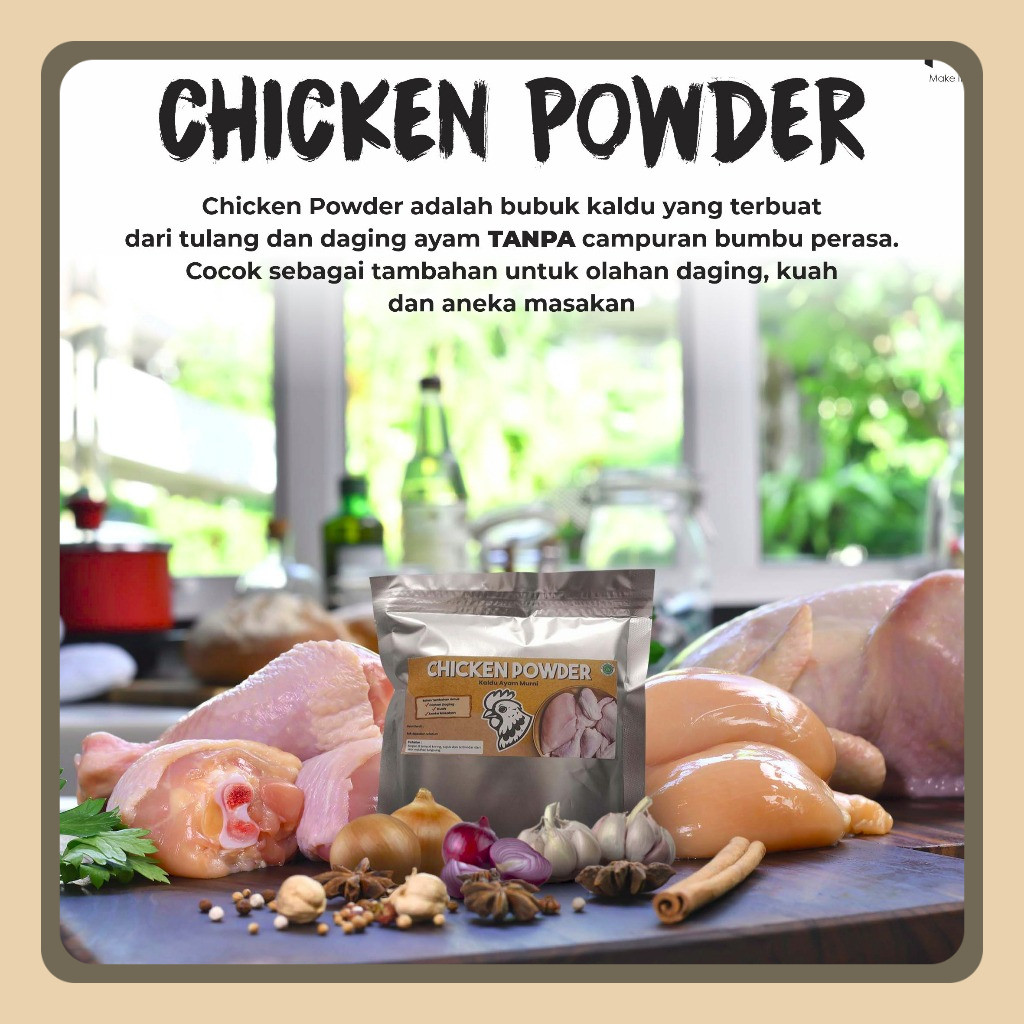 

Chicken Powder 1kg / Chicken Broth / Perasa Ayam / Kaldu Ayam Murni / Extrak Ayam (Lebih Kuat Dari Royco / Masako)