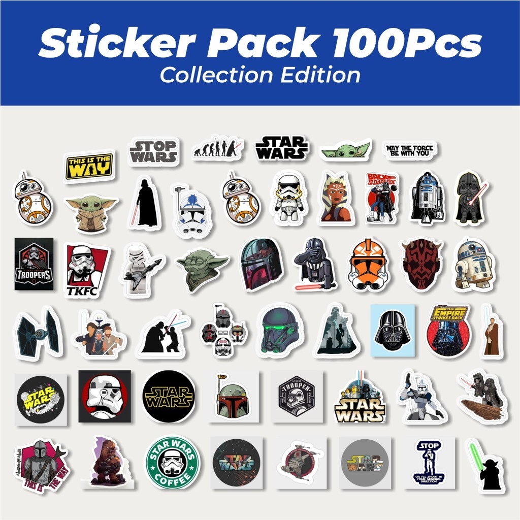 

Hot Stiker Star Wars Lucu Anti Air Stikers Berperekat Waterproof Sticker Decal Buat Motor Helm Buku Journal Koper Casing HP Laptop Botol Minum