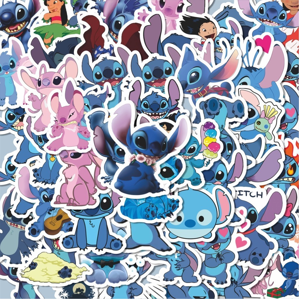 

100PCS Lucu Stiker Kartun Lilo & Stitch Stiker Aesthetic Stiker Anti Air Stikers Berperekat Waterproof sticker decal buat Motor Helm Buku Journal Koper Casing HP Laptop Botol Minum Hadiah anak