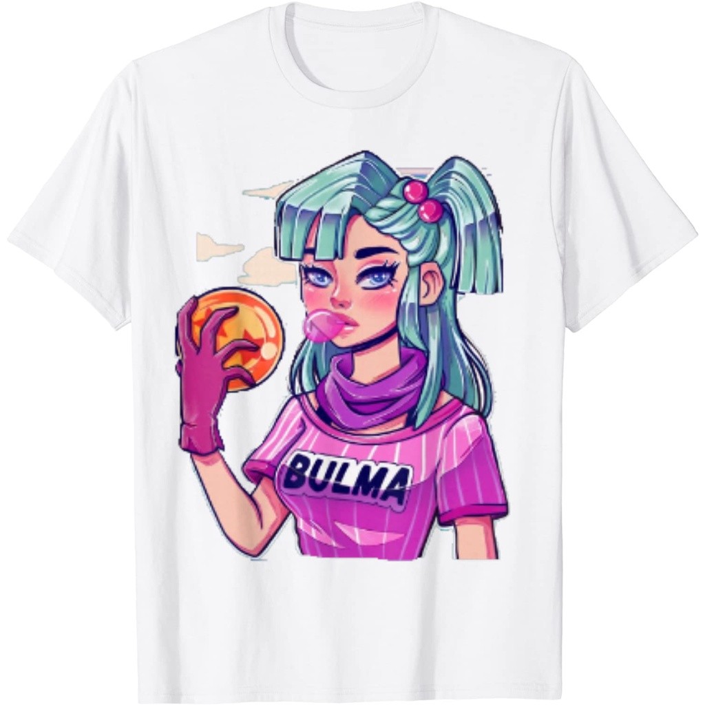 COD Baju Kaos print of bulma (anime) dragon ball Distro Branded Vintage  T-Shirt Lembut Tebal Premiu