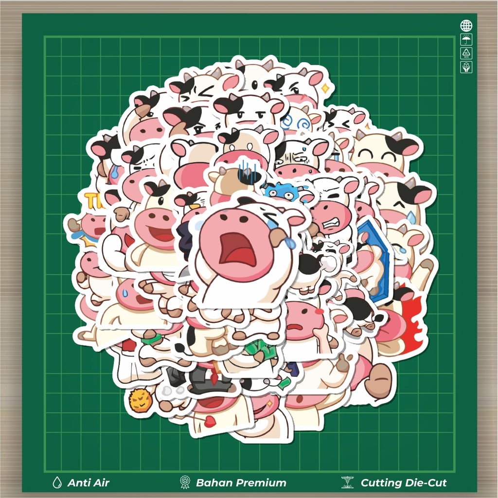 

HOT 50 PCS STIKER Sticker Hewan Sapi Stiker Fashion Cars Decal Dingin Kartu Album Custom Vinyl Anti Air- Sticker Aesthetic Buku Journal Koper Casing HP Tablet Laptop Helm Motor Botol Minum