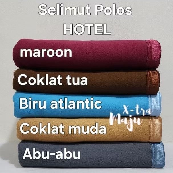 

Selimut Polos Hotel/Klinik/Bansos/Souvenir Selimut Dewasa 160x200 List Satin