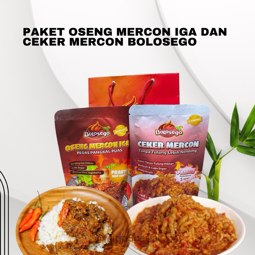 

PAKET Oseng Mercon Iga (1) + Ceker Mercon (1) Bolosego