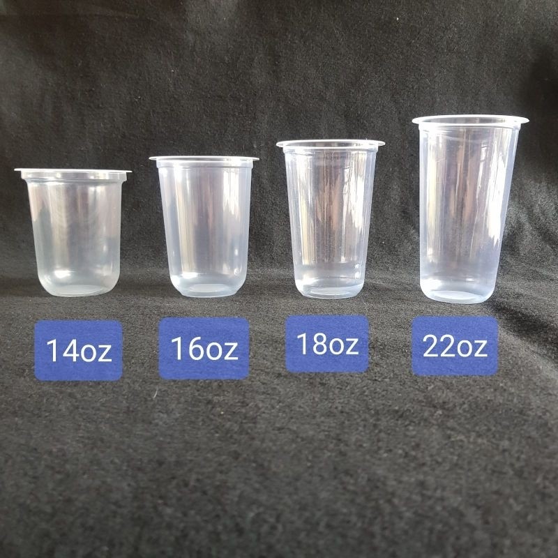 50pcs Gelas Oval / Gelas Cup Oval Ukuran 14oz 16oz 18oz 22oz 24oz / Gelas Plastik Oval