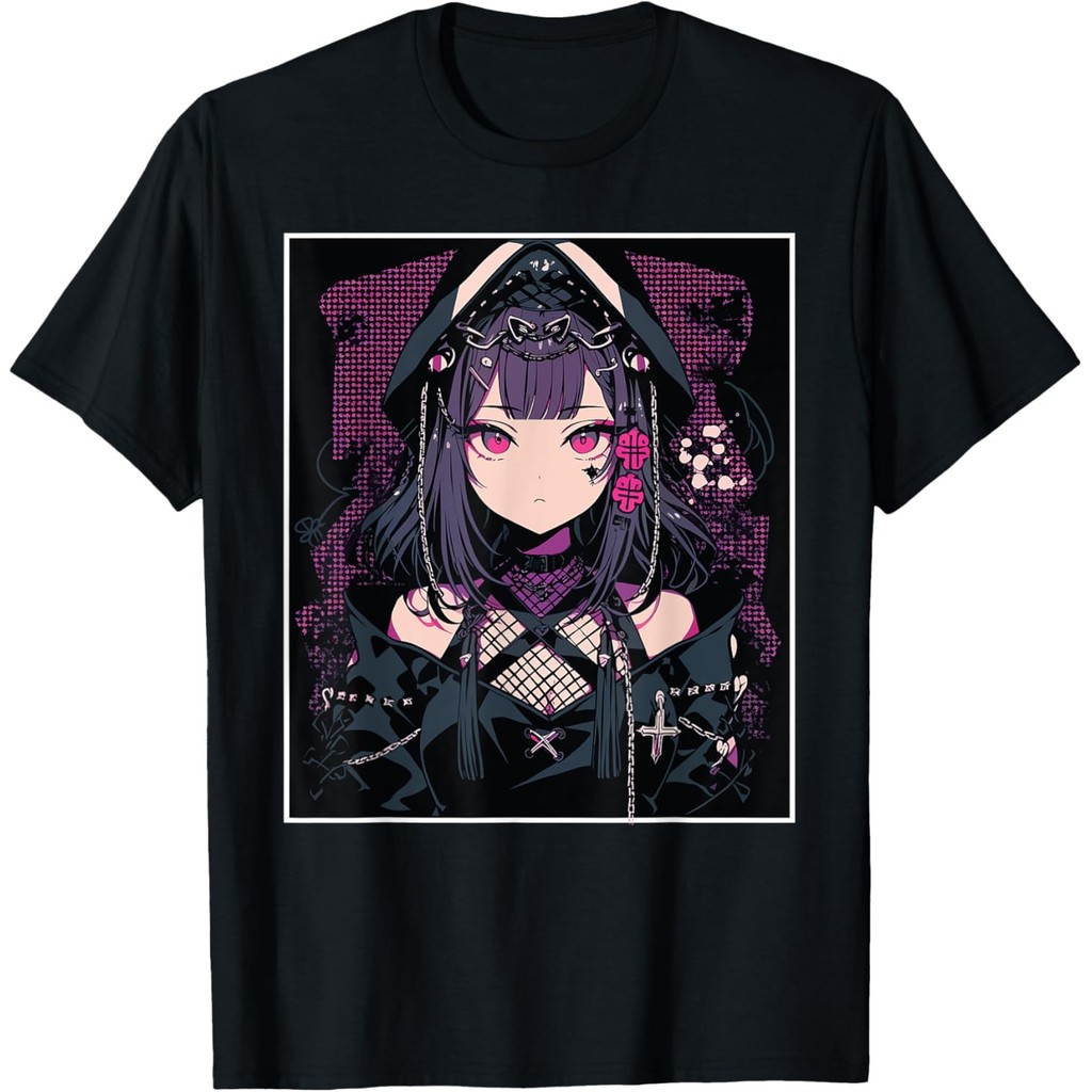Anime Girl Gothic Waifu Japanese Aesthetic Kawaii Otaku T-Shirt COD