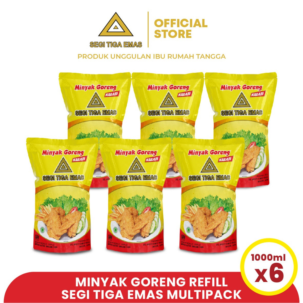 

Minyak Goreng Segi Tiga Emas Multipack 1 Liter ( 6 Pcs )