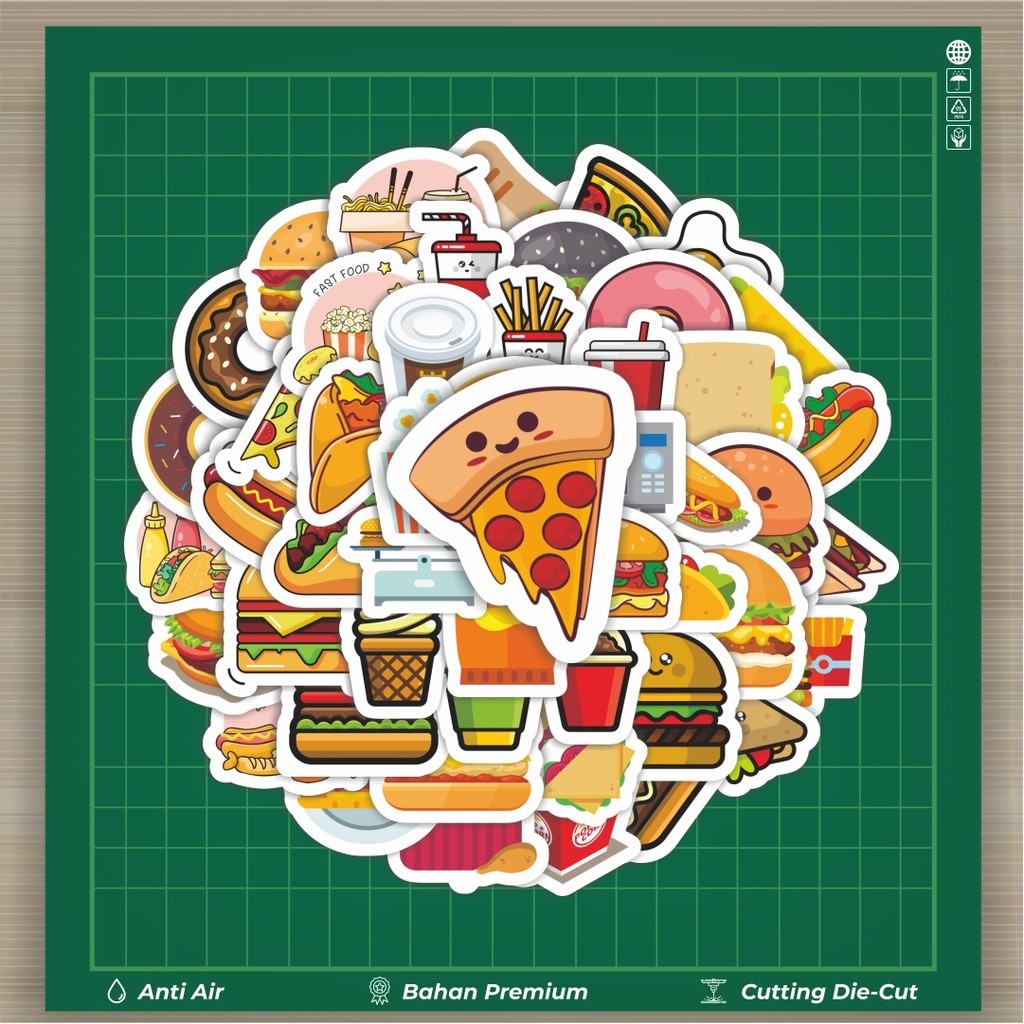 

HOT 50 PCS STIKER Sticker Kartun Makanan Hamburger Sticker Stiker Fashion Cars Decal Dingin Kartu Album Custom Vinyl Anti Air- Sticker Aesthetic Buku Journal Koper Casing HP Tablet Laptop Helm Motor Botol Minum