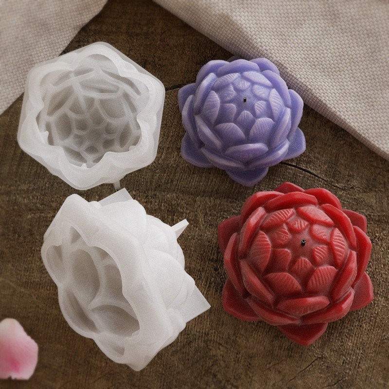 

3d Lotus Aroma Plaster Candle Silicone Mold DIY Candle Cup Storage Box Resin Mold Crafts Ornament Decoration