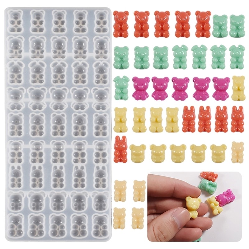 

Crystal 3D Bear Resin Silicone Molds Small Rabbit Charm Epoxy Mould For DIY Earring Pendant Keychain Jewelry Making Supplies