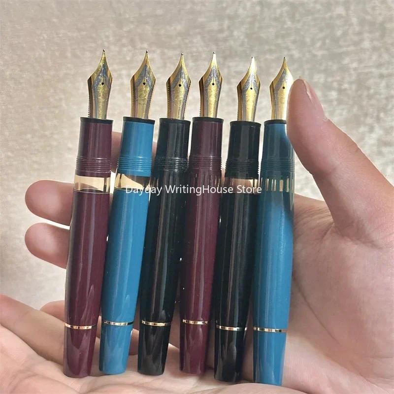

Wingsung/Junlai 630 Smooth Piston Filling Flat Fountain Pen Resin NO.8 Nib With Golden Clip Smooth Writing Office Gift Pen