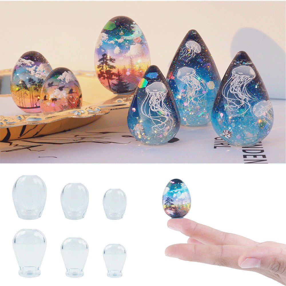 

3D Transparent Egg Silicone Mold Epoxy Resin Casting Silicone Mould for DIY Epoxy Resin Crafts Home Ornaments Decoration Tools