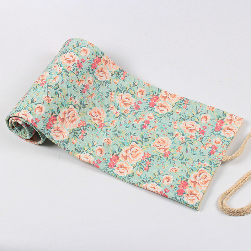 

12/24/36/48 Holes Roll-up Pencil Bags Portable Students Pencil Case Korean Stationery Cosmetic Brushes Holder Kawaii Organizers