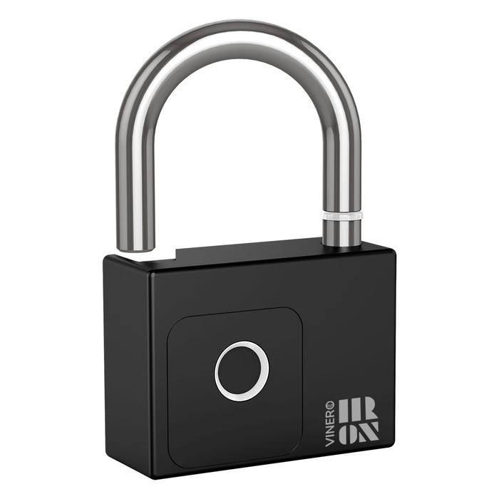 

Vinero Iron Smart Padlock Fingerprint Bluetooth Water Resistant IP65 - Black Sale