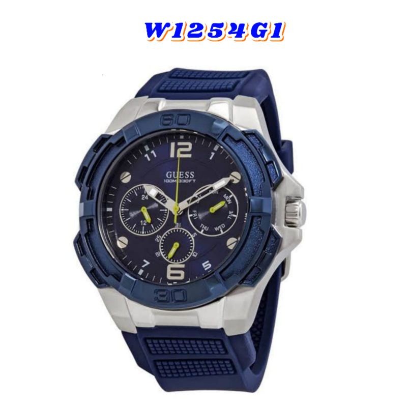 Jam Tangan Pria chronograph desain W1254G1, W1254G2, W1254G3 rubber  look like guess