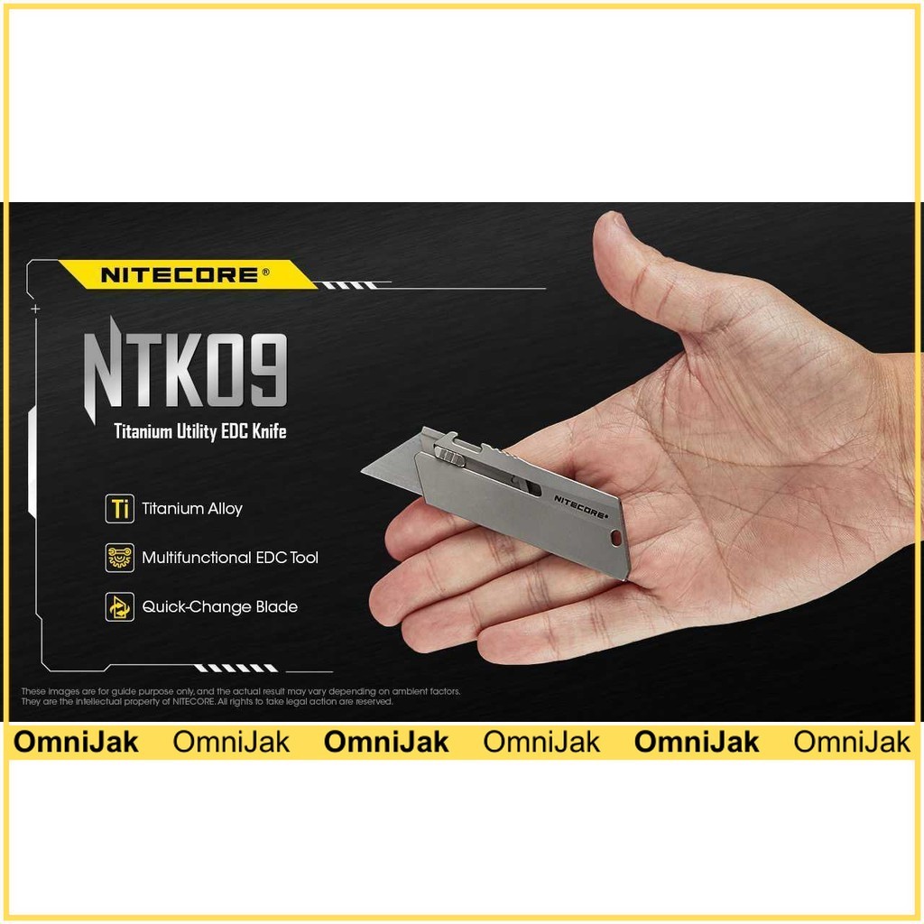 NITECORE Pisau Cutter Quick Change Blade Utility Knife Titanium Alloy - NTK09
