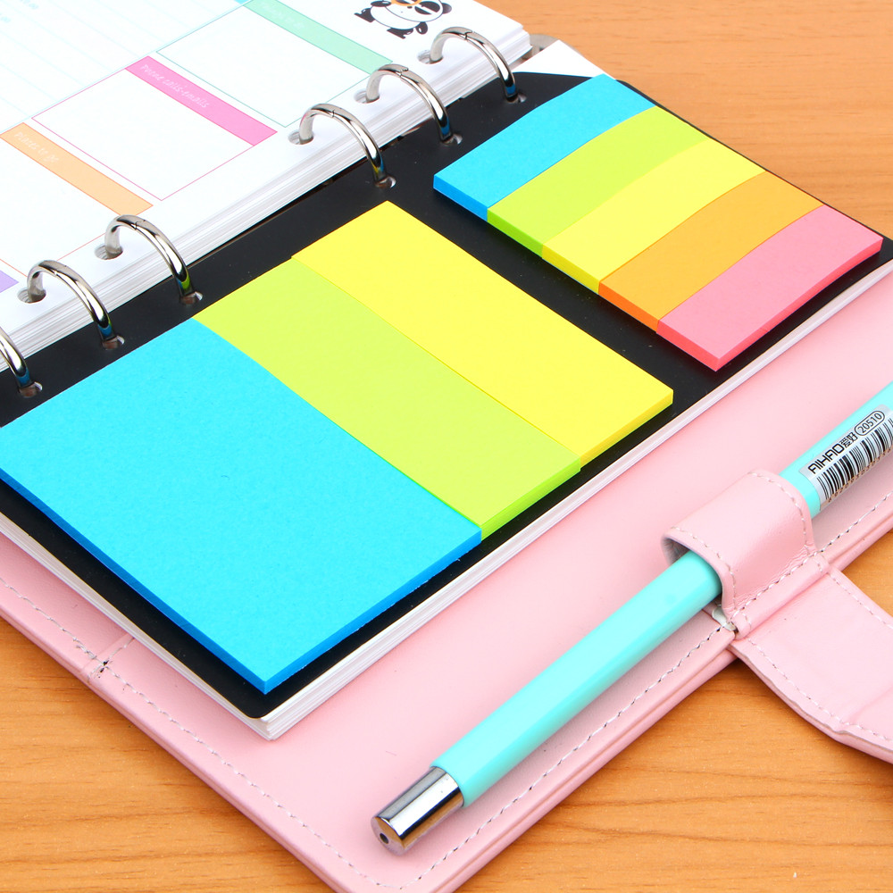 

A5A6 Planner Accessory Colored N 6 Holes Binder Sticky Notes Office School Supplies Planner Spiral Memo Pads
