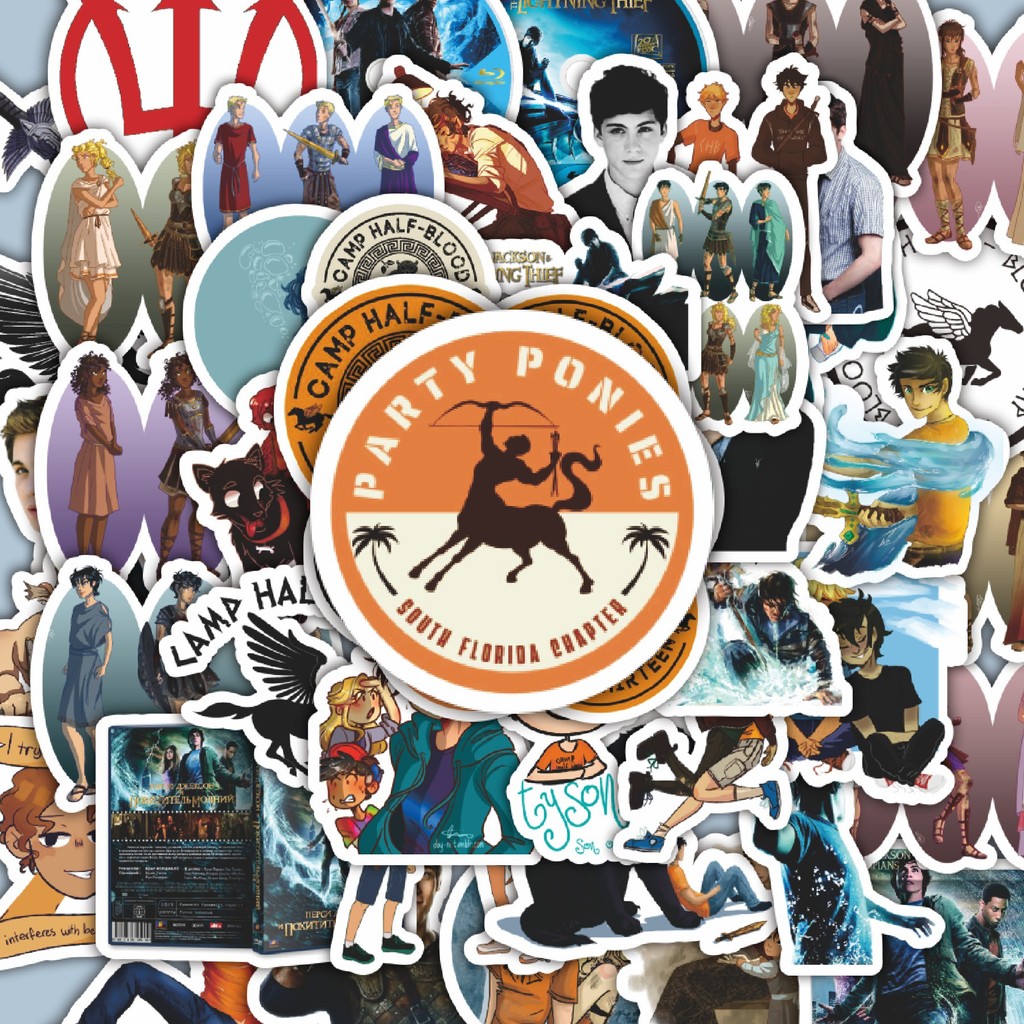 

100PCS Lucu Stiker Percy Jackson Series A Stiker Aesthetic Stiker Anti Air Stikers Berperekat Waterproof sticker decal buat Motor Helm Buku Journal Koper Casing HP Laptop Botol Minum Hadiah anak
