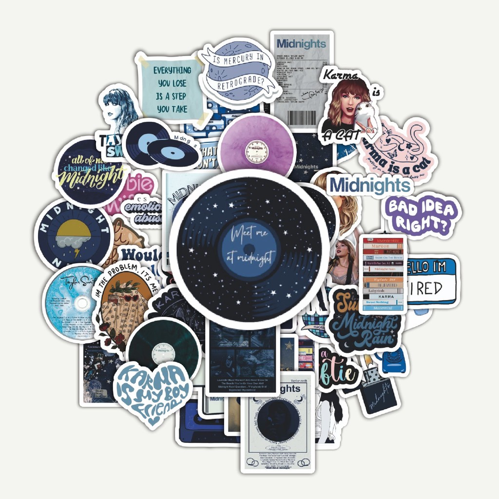 

Sticker Pack Stiker Music Album Midnights | Sticker TUMBLR | Stiker LAPTOP KOPER HELM