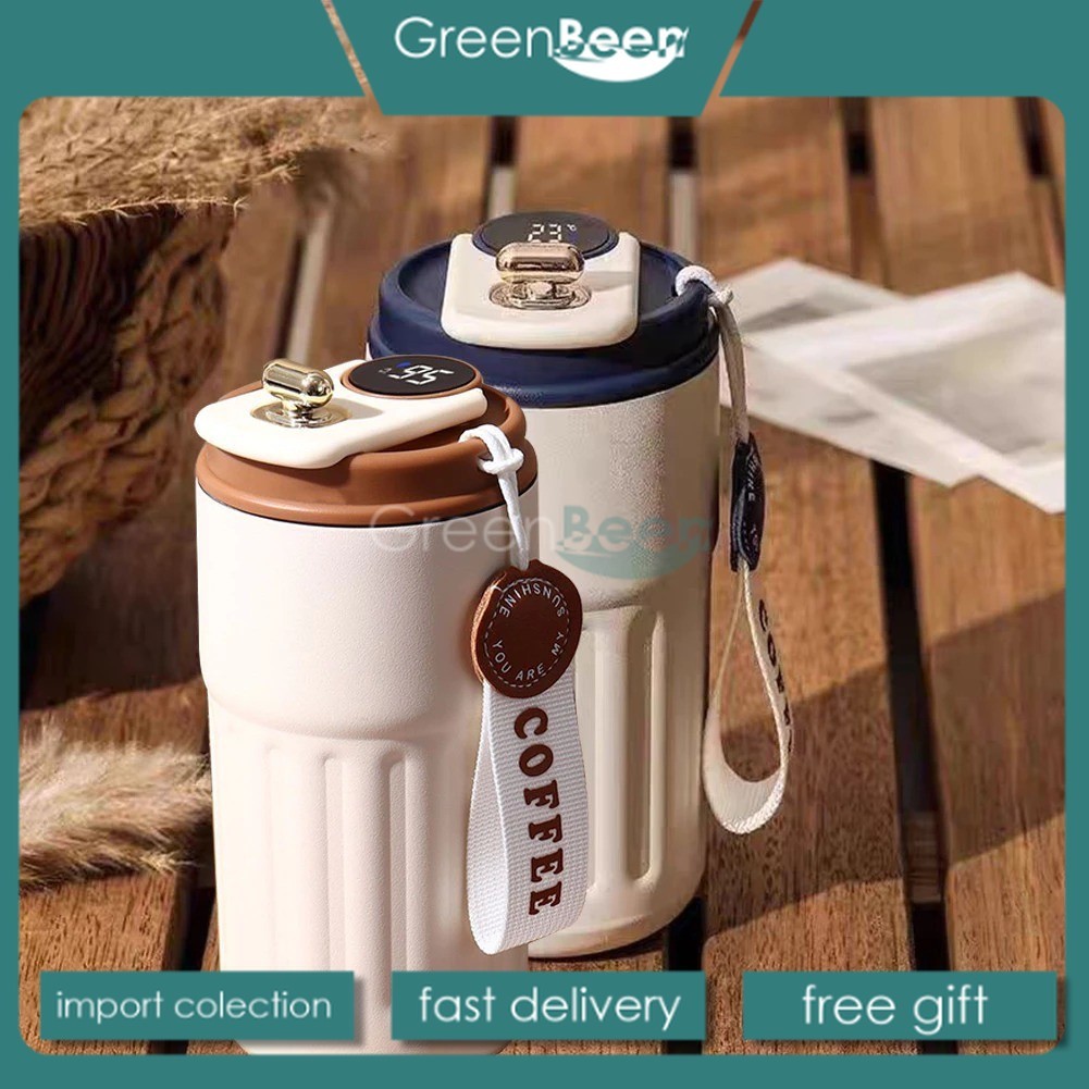 Tumbler Termos Coffe Stainless Steel/ Tumbler Gelas Estetik Tumbler Minum Gelas Kaca Tutup Mug Lucu 