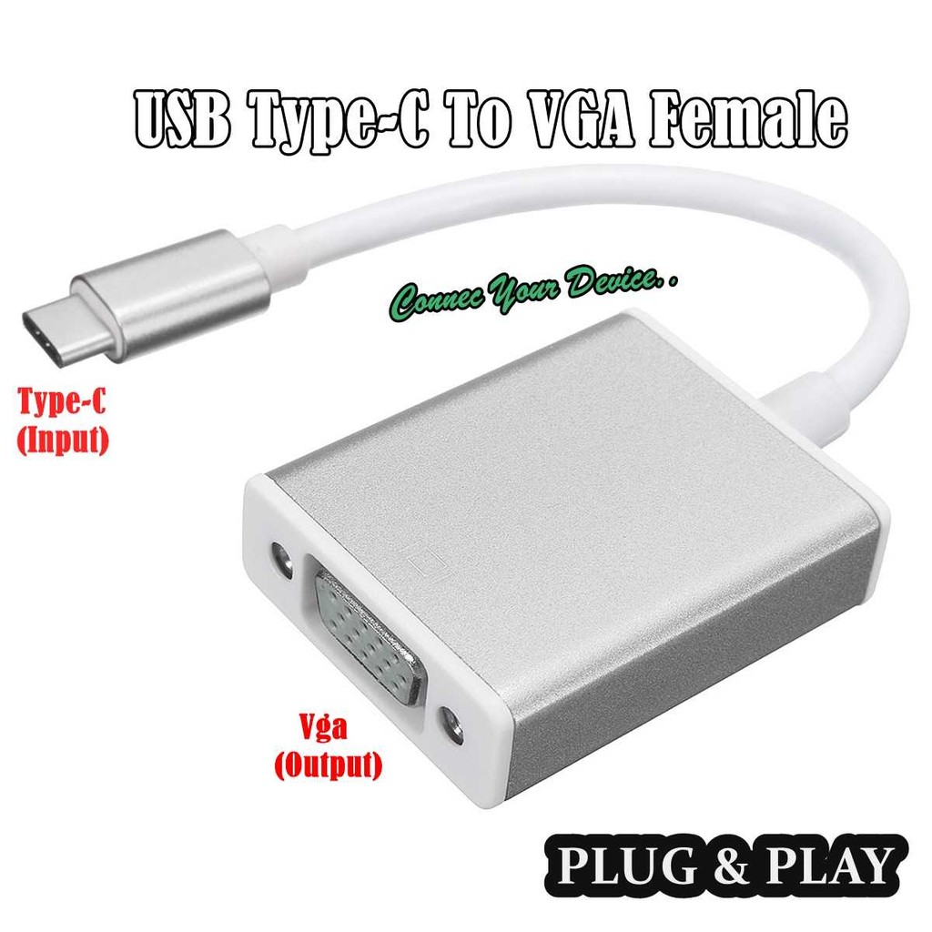 Mediatech Kabel USB 3.1 Type C To VGA Female / Type-C To VGA Converter