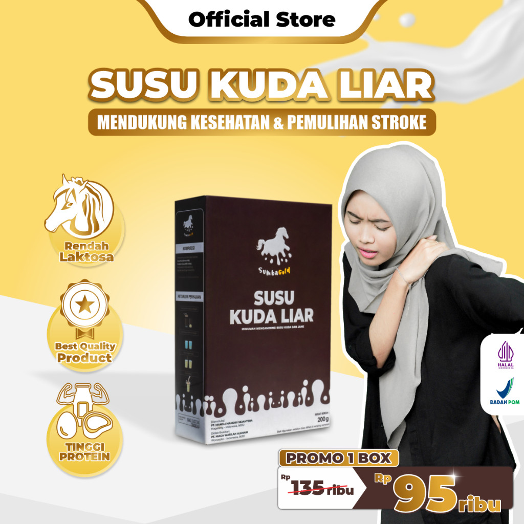 

SumbaGold Susu Kuda Liar Untuk Jaga Kesehatan Atasi dan Cegah Gejala Stroke, Tangan Kebas, Kesemutan, Kolesterol Tinggi Meningkatkan Stamina Tubuh Aman Halal BPOM
