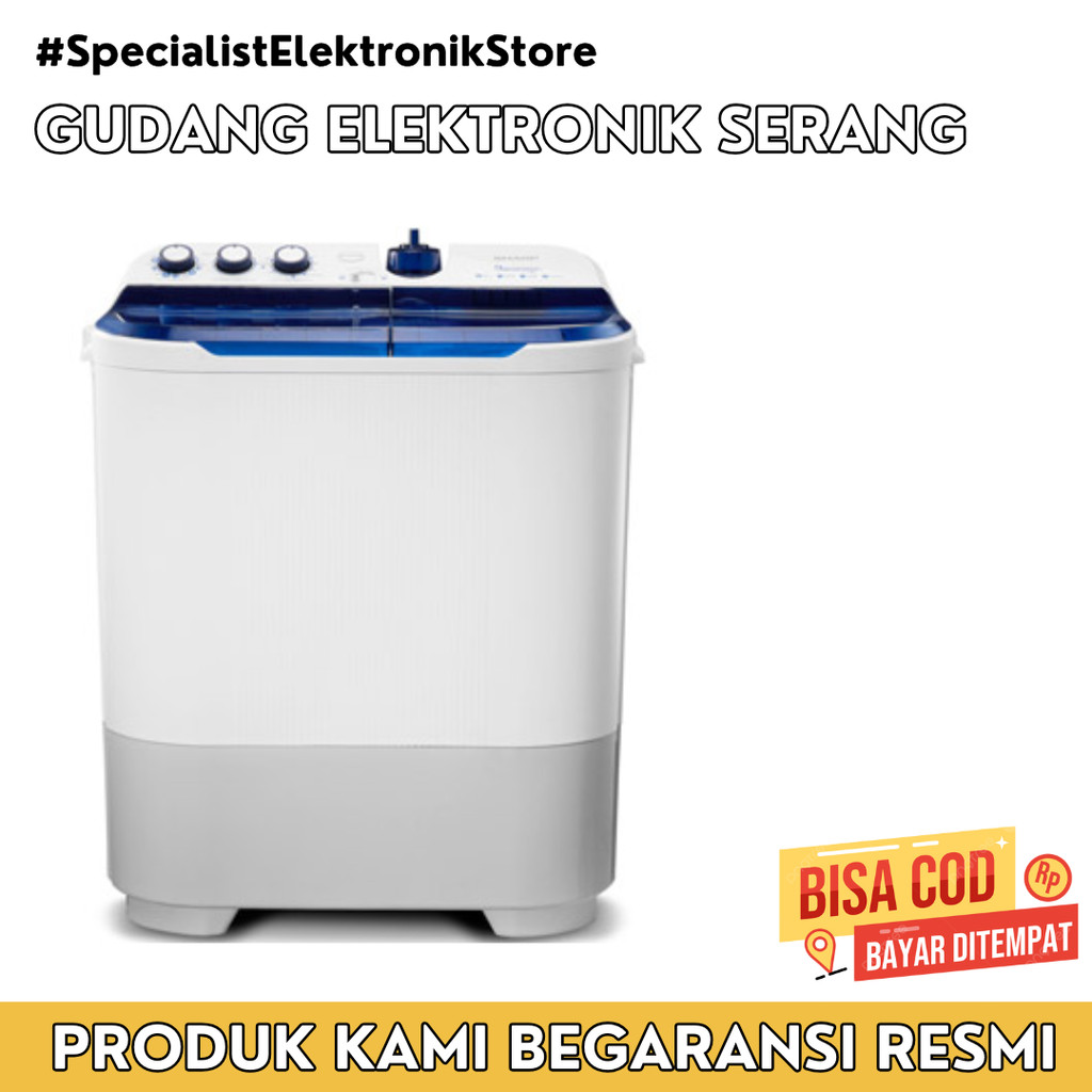 MESIN CUCI SHARP 2 TABUNG 9.5 KG | EST 971